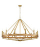 Pendant Light 1212mm Wood Satin Brass 12 Light E14 60W Pendant Light 1212mm Wood Satin Brass 12 Light E14 60W